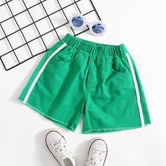 Карман Повседневный Шорты для девочек Shein