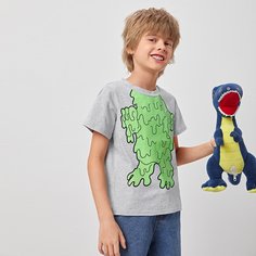 Контрастная футболка для мальчиков Shein