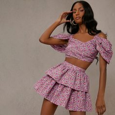 крест на крест цветочный Бохо Женские топы Shein