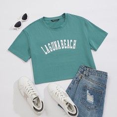 буква Повседневный Футболки Shein