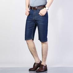 Карман буква Мужские джинсовые шорты Shein