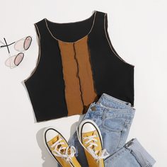 Жилет с отстрочкой большого размера с отстрочкой Shein