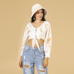 узел Цветочный Бохо Блузы Shein