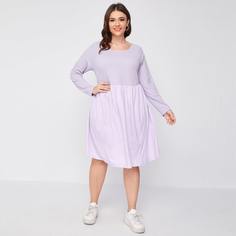 Одноцветный Повседневный Платья размер плюс Shein