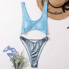 Слитный купальник с разрезом Shein
