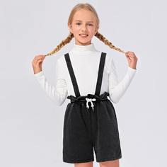 Шорты на бретелях и кулиске для девочек Shein