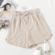 Застежка Одноцветный Повседневный Шорты Shein