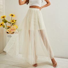 Сетчатая расклешенная юбка Shein