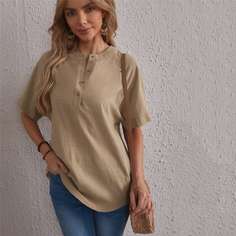 Пуговица Одноцветный Повседневный Блузы Shein