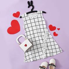 Платье в клетку без сумки для девочек Shein