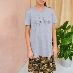 Контрастное платье с камуфляжным принтом для девочек Shein