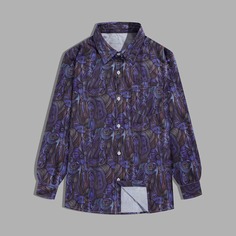 Мужская рубашка с карманом и принтом Shein