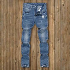 Разрезы Одноцветный Мужские джинсы Shein