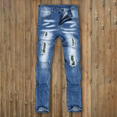 Пугавица Контрастный Мужские джинсы Shein