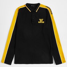 Мужская контрастная рубашка-поло с текстовым принтом Shein