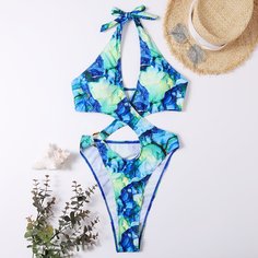 Слитный купальник с узором Shein