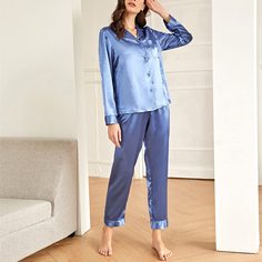 с карманами Одноцветный Минимализм Комплект пижамы Shein