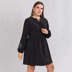 Бархома Цветочный Повседневный Платья размер плюс Shein