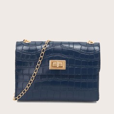 Сумка на цепочке с крокодиловым узором Shein