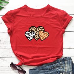 Сердечко Повседневный Футболки Shein