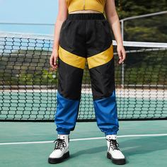 Контрастный цвет Повседневный Брюки размер плюс Shein