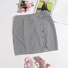 Юбка размера плюс в клетку Shein