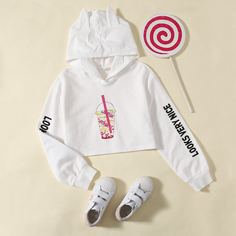 Толстовка с графическим принтом для девочек Shein