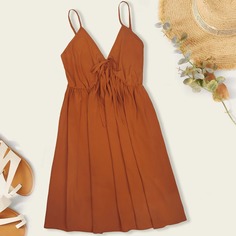 Платье размера плюс на бретельках с узлом Shein