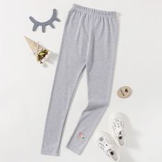 Леггинсы с принтом для девочек Shein