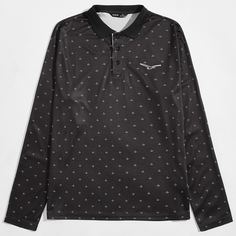 Мужская рубашка-поло с принтом и вышивкой Shein