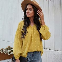 Одноцветный Бохо Блузы Shein