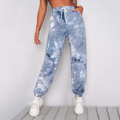 на кулиске тай дай Спортивные Брюки Shein