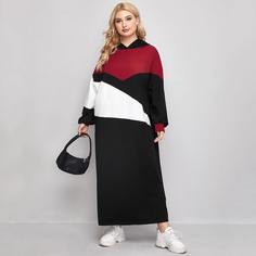 Контрастный цвет Повседневный Платья размер плюс Shein