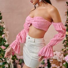 Открытая спина Одноцветный Бохо Женские топы Shein
