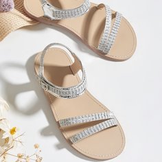 Блестящие сандалии для девочек Shein