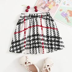 Юбка в клетку для девочек Shein