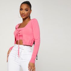 Трикотажный топ и короткий кардиган с узлом Shein