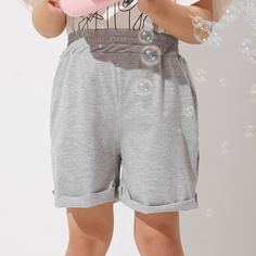 Одноцветный Повседневный Шорты для девочек Shein