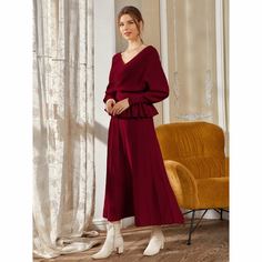 Однотонный свитер и трикотажная юбка Shein