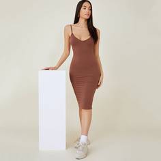 Однотонное облегающее платье Shein
