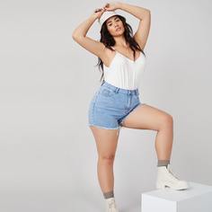 Однотонный топ размера плюс Shein