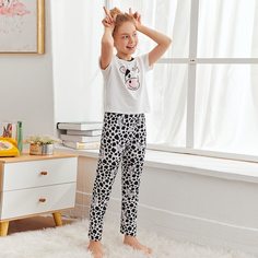 Мультяшный принт милый Домашняя одежда для девочек Shein