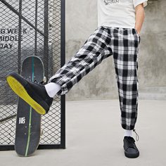 Карман Клетчатый Институтский Мужские брюки Shein