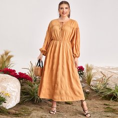 Одноцветный Повседневный Платья размер плюс Shein