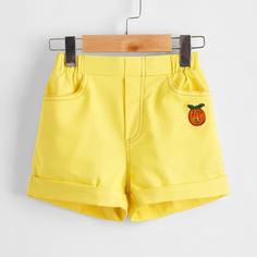 Карман Фрукты и овощи Повседневный Шорты для девочек Shein