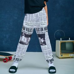 на кулиске буква Спортивные брюки для мальчиков Shein