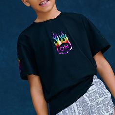 буква Повседневный футболки для мальчиков Shein