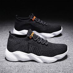 Мужские трикотажные кроссовки с текстовым принтом Shein
