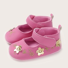 Балетки на липучке с цветком для девочек Shein