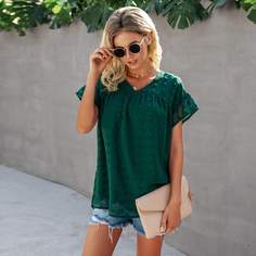 Одноцветный Бохо Блузы Shein